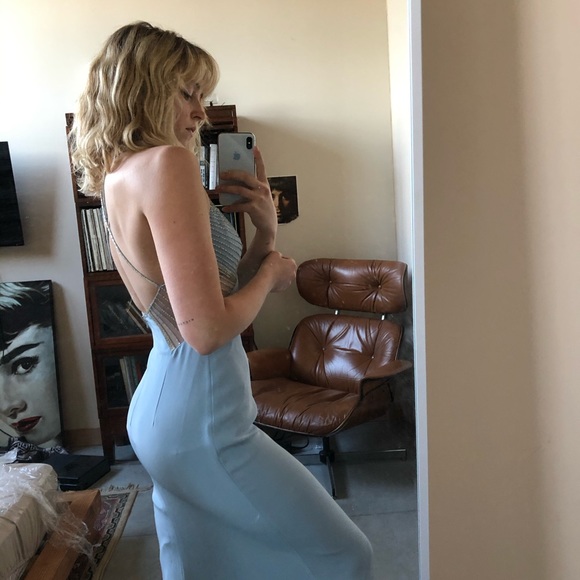 Beaded blue pageant gown/prom dress - Picture 1 of 5